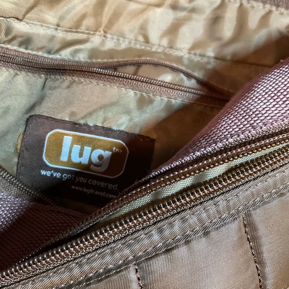 “lug”Brown Crossbody Multi Pocket Nylon Bag. - Picture 10 of 16